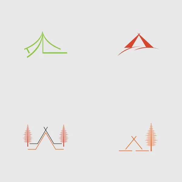 Set Camping Logo Vector Illustration Design Template —  Vetores de Stock