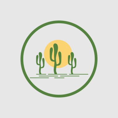 Kaktüs logo tasarım vektörü İllüstrasyonları