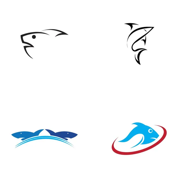 Set Shark Illustration Logo Template Vector — стоковый вектор