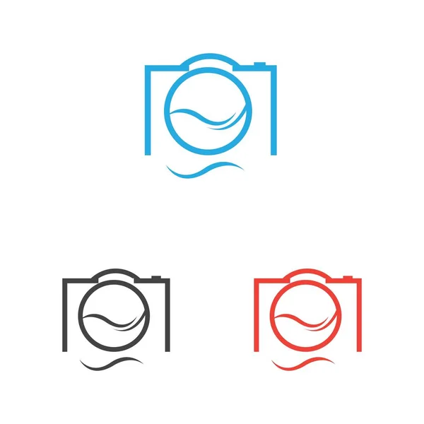 Camera Photography Set Logo Icon Vector Design Template — Vettoriale Stock