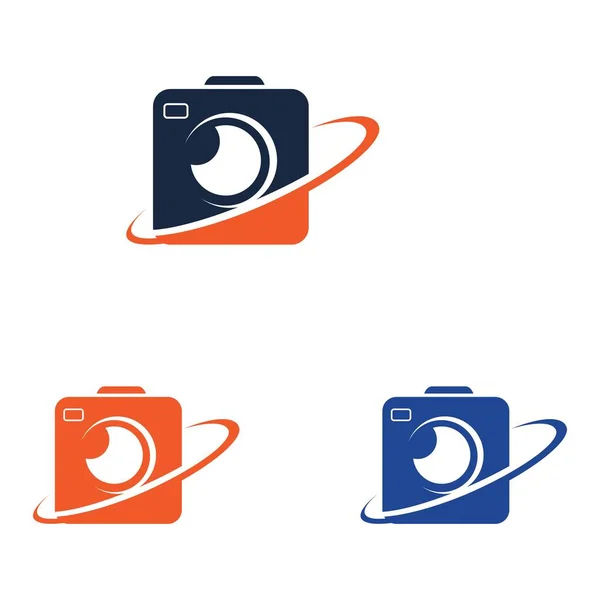 Camera Photography Set Logo Icon Vector Design Template — ストックベクタ