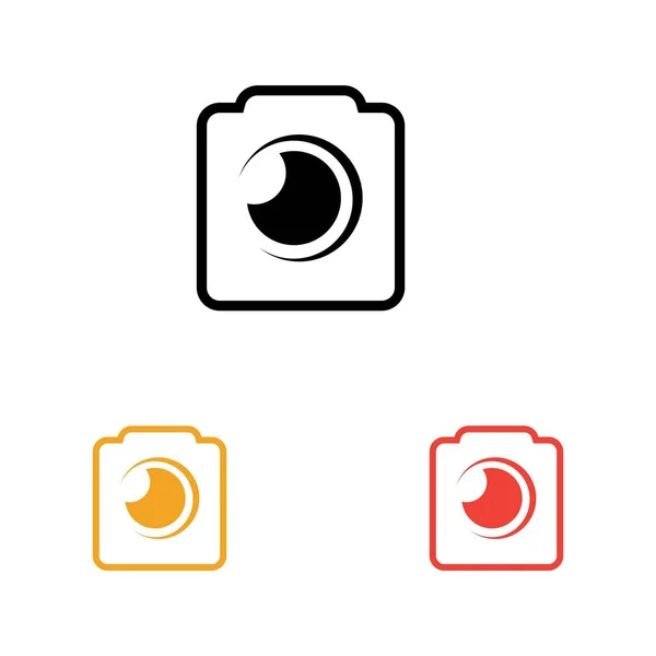 Camera Photography Set Logo Icon Vector Design Template —  Vetores de Stock