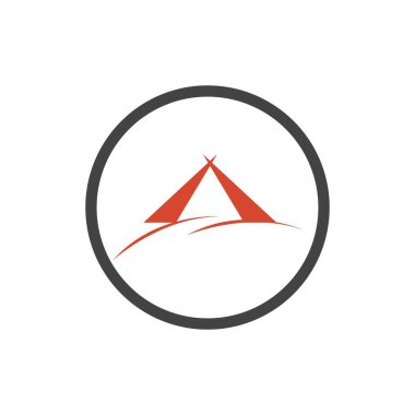 kamp logosu vektör çizim şablonu