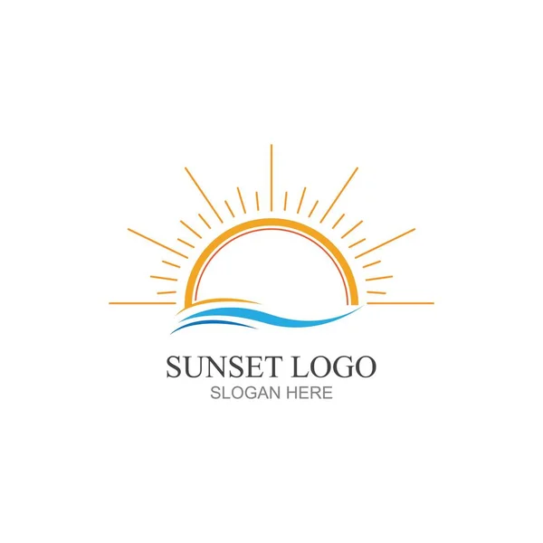 Sunset Logo Icon Vector Illustration Design — Stockvector
