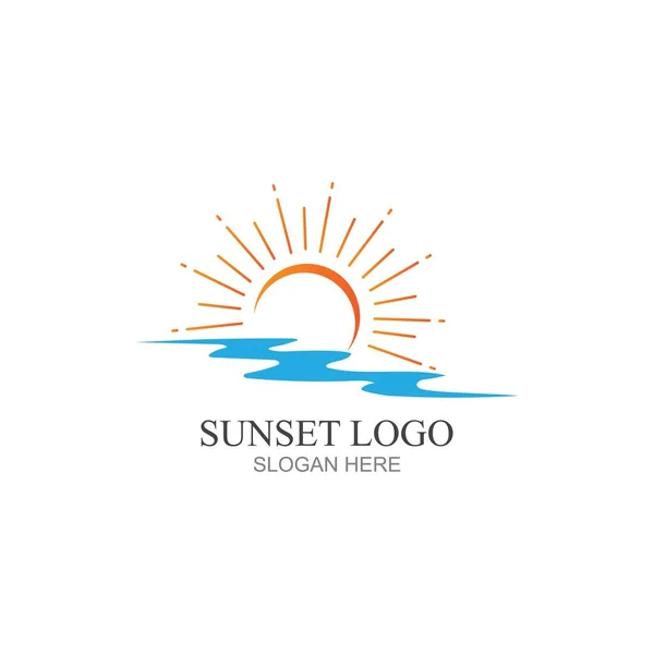 Sunset Logo Icon Vector Illustration Design — Stockvector