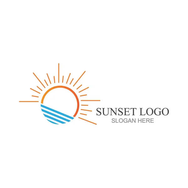 Sunset Logo Icon Vector Illustration Design — Stockvector