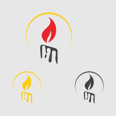 Mum ışığı simgesi logo tasarım şablonunu ayarla