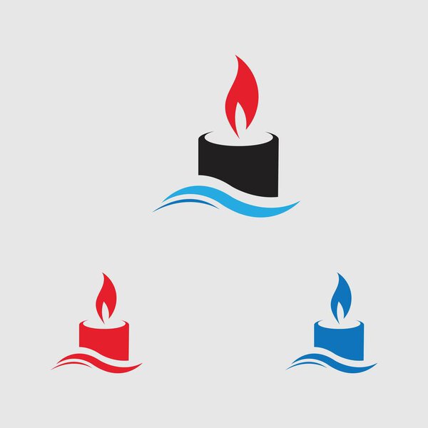 set Candle light icon logo design vector template
