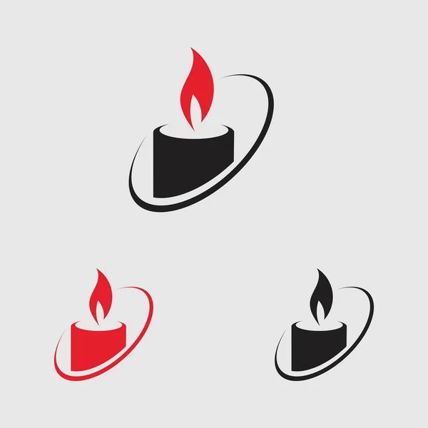 Set Candle Light Icon Logo Design Vector Template — Stock Vector