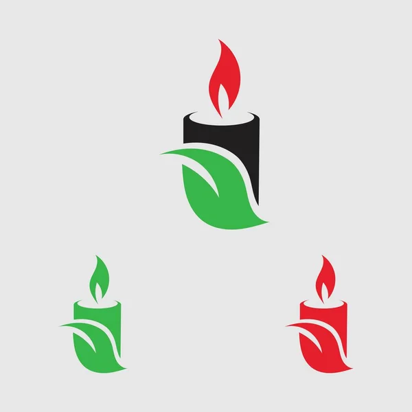 Set Candle Light Icon Logo Design Vector Template — Stock Vector