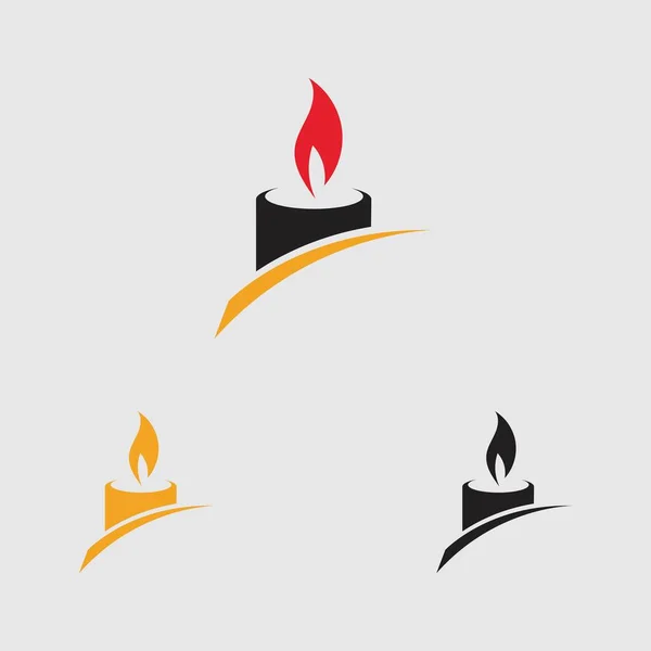 Set Candle Light Icon Logo Design Vector Template — Stockový vektor