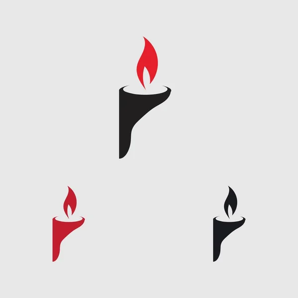 Set Candle Light Icon Logo Design Vector Template — Stock Vector