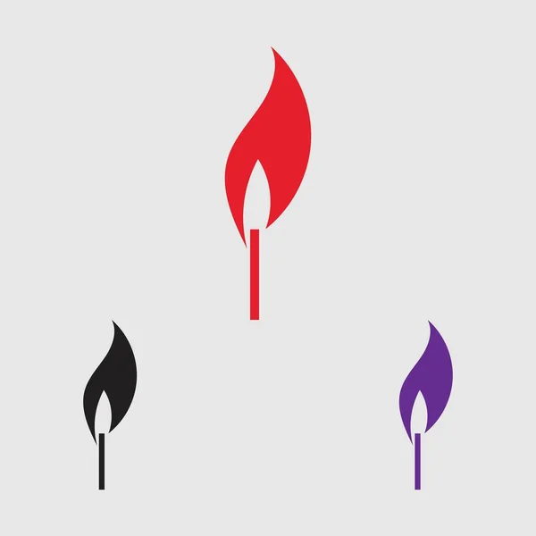 Set Candle Light Icon Logo Design Vector Template —  Vetores de Stock