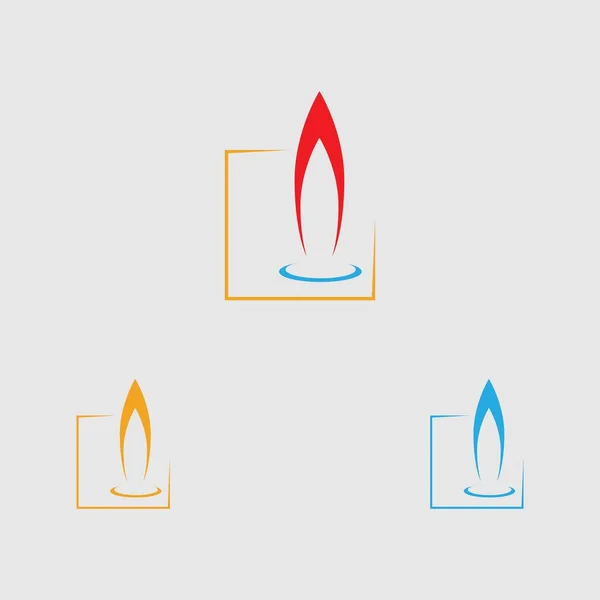 Set Candle Light Icon Logo Design Vector Template — Vector de stock