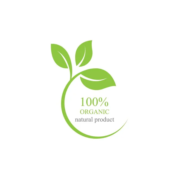 100 Organic Logo Illustration Design Template — Stockvektor