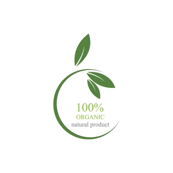 100 Organic Logo Illustration Design Template — Stockvektor