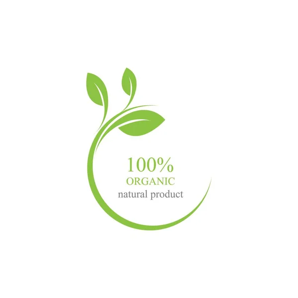 100 Organic Logo Illustration Design Template — Stockový vektor