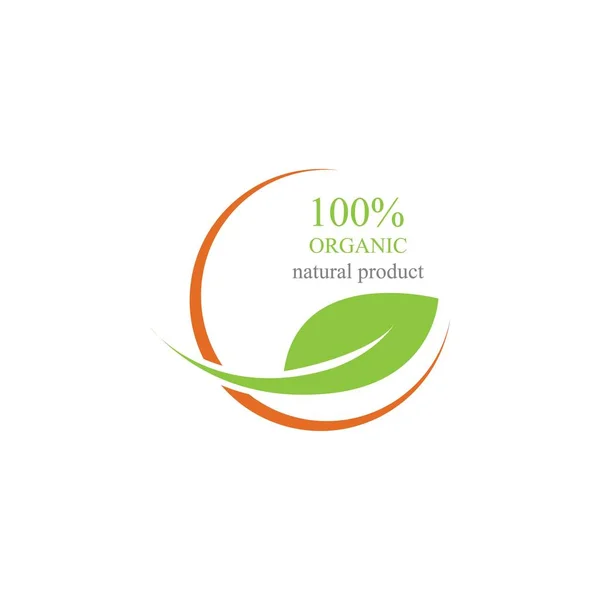 100 Organic Logo Illustration Design Template — Stock Vector