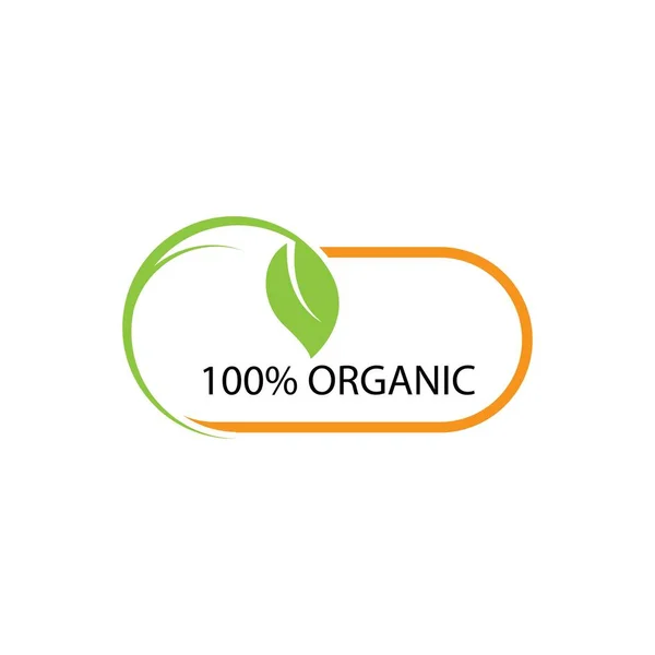 100 Organic Logo Illustration Design Template — Stockvektor