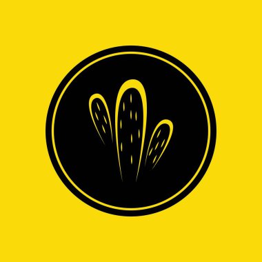cactus plant logo illustration design on yellow background