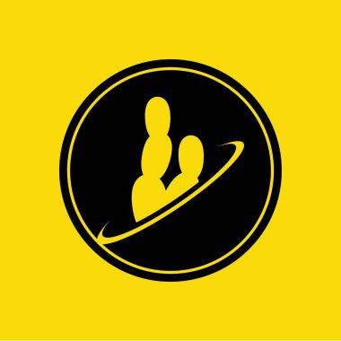 cactus plant logo illustration design on yellow background