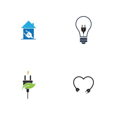 Electrical Plug Logo set Concept Vector design