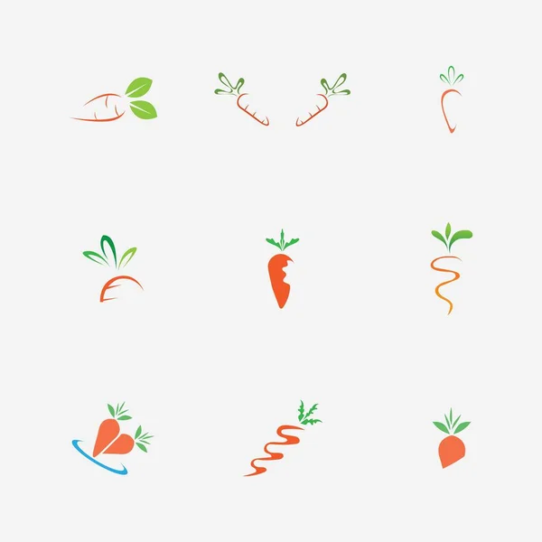 Carrot Logo Collection Design Illustration Template Vector — Vector de stock