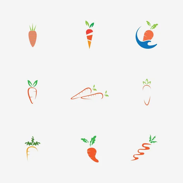 Шаблон Рисунка Коллекции Логотипов Моркови Вектор — стоковый вектор
