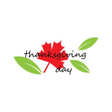 happy thanksgiving day logo design illustration template