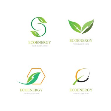 set of Eco energy logo template vector icon illustration