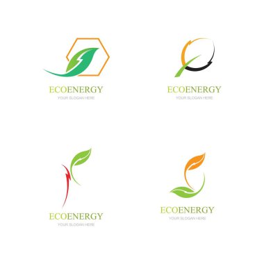 set of Eco energy logo template vector icon illustration