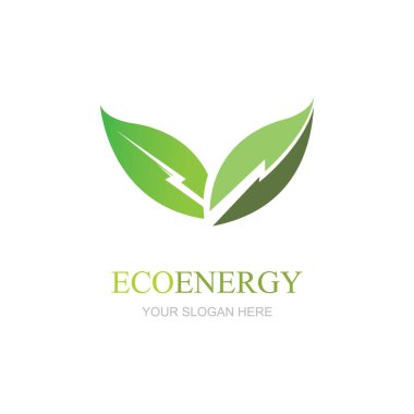Eko enerji logosu şablon vektör simgesi illüstrasyon