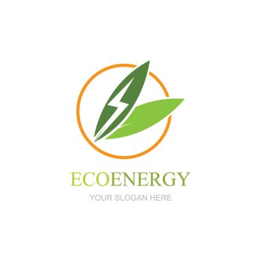 Eko enerji logosu şablon vektör simgesi illüstrasyon