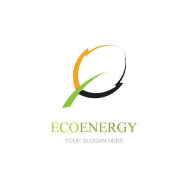 Eko enerji logosu şablon vektör simgesi illüstrasyon