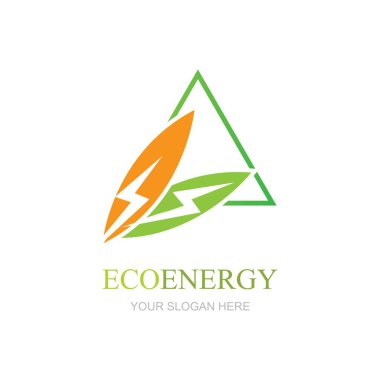 Eko enerji logosu şablon vektör simgesi illüstrasyon