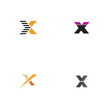 Harf X Logo Şablon Şablon tasarımı
