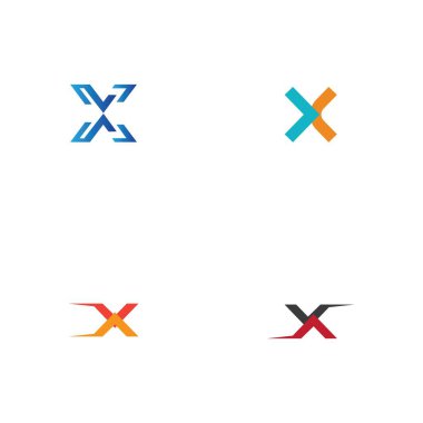 Harf X Logo Şablon Şablon tasarımı