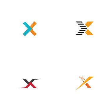 Harf X Logo Şablon Şablon tasarımı