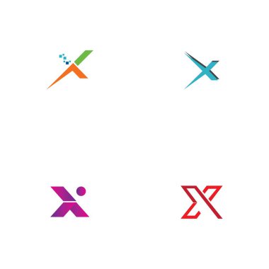 Harf X Logo Şablon Şablon tasarımı
