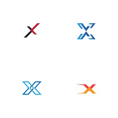 Harf X Logo Şablon Şablon tasarımı