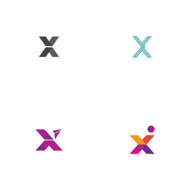 Harf X Logo Şablon Şablon tasarımı