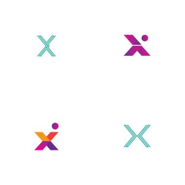 Harf X Logo Şablon Şablon tasarımı