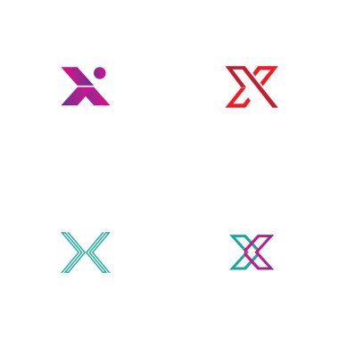 Harf X Logo Şablon Şablon tasarımı