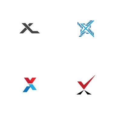 Harf X Logo Şablon Şablon tasarımı