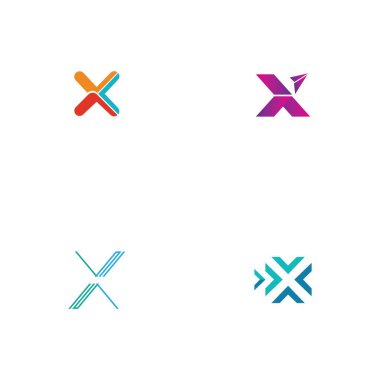 Harf X Logo Şablon Şablon tasarımı