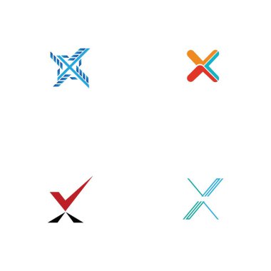 Harf X Logo Şablon Şablon tasarımı