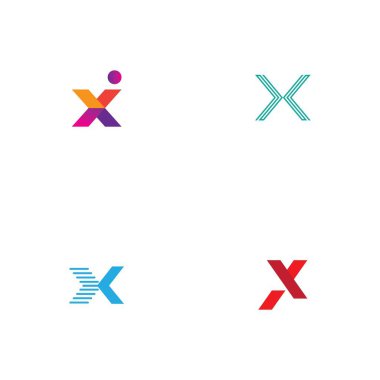 Harf X Logo Şablon Şablon tasarımı