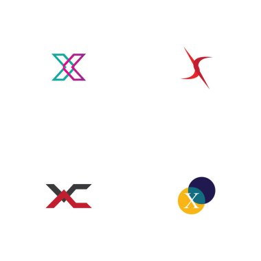 Harf X Logo Şablon Şablon tasarımı