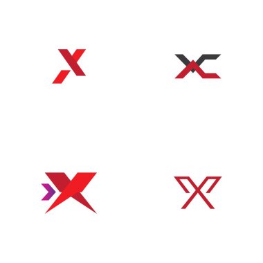 Harf X Logo Şablon Şablon tasarımı