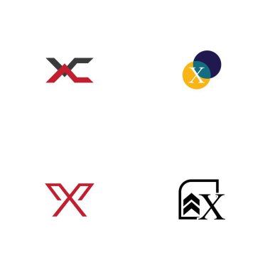 Harf X Logo Şablon Şablon tasarımı